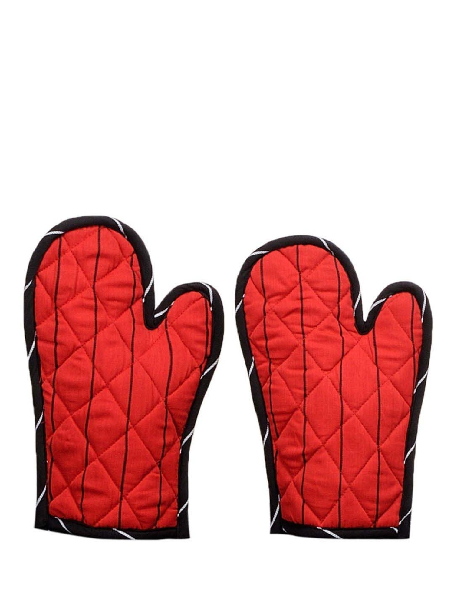 Swayam Red & Black Kitchen Apron Combo - Set of 8