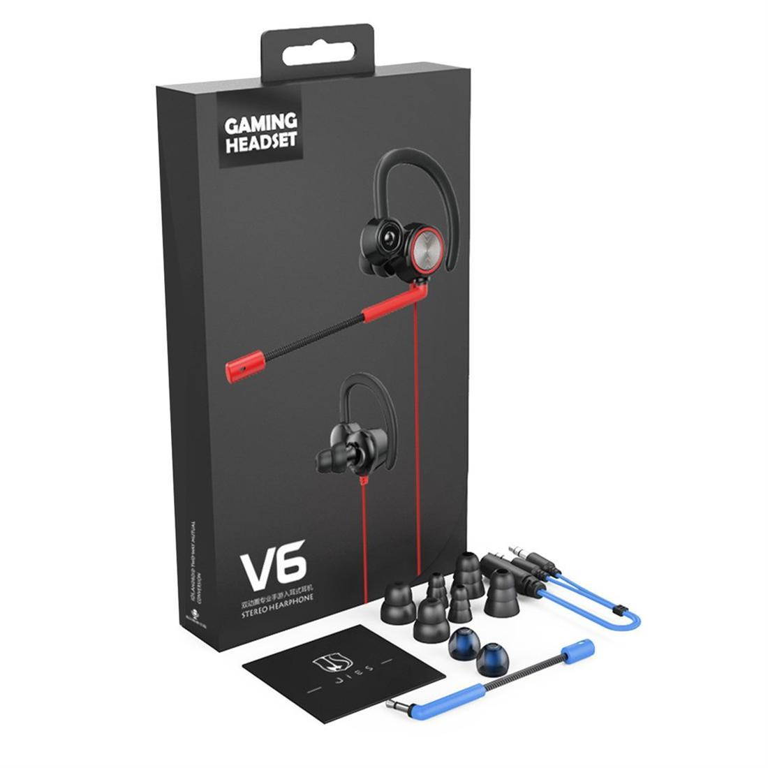V6 Gaming Headset Vibration Games Headphone with Mic Stereo Bass PC Earphones