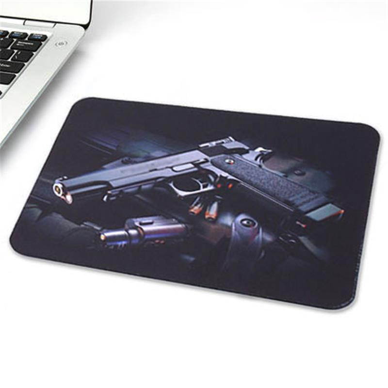 Gun Picture Waterproof Mice Gaming Pad Anti-Slip Laptop Computer PC Mat Breathable Mousepad For Optical Mouse 1 Pcs