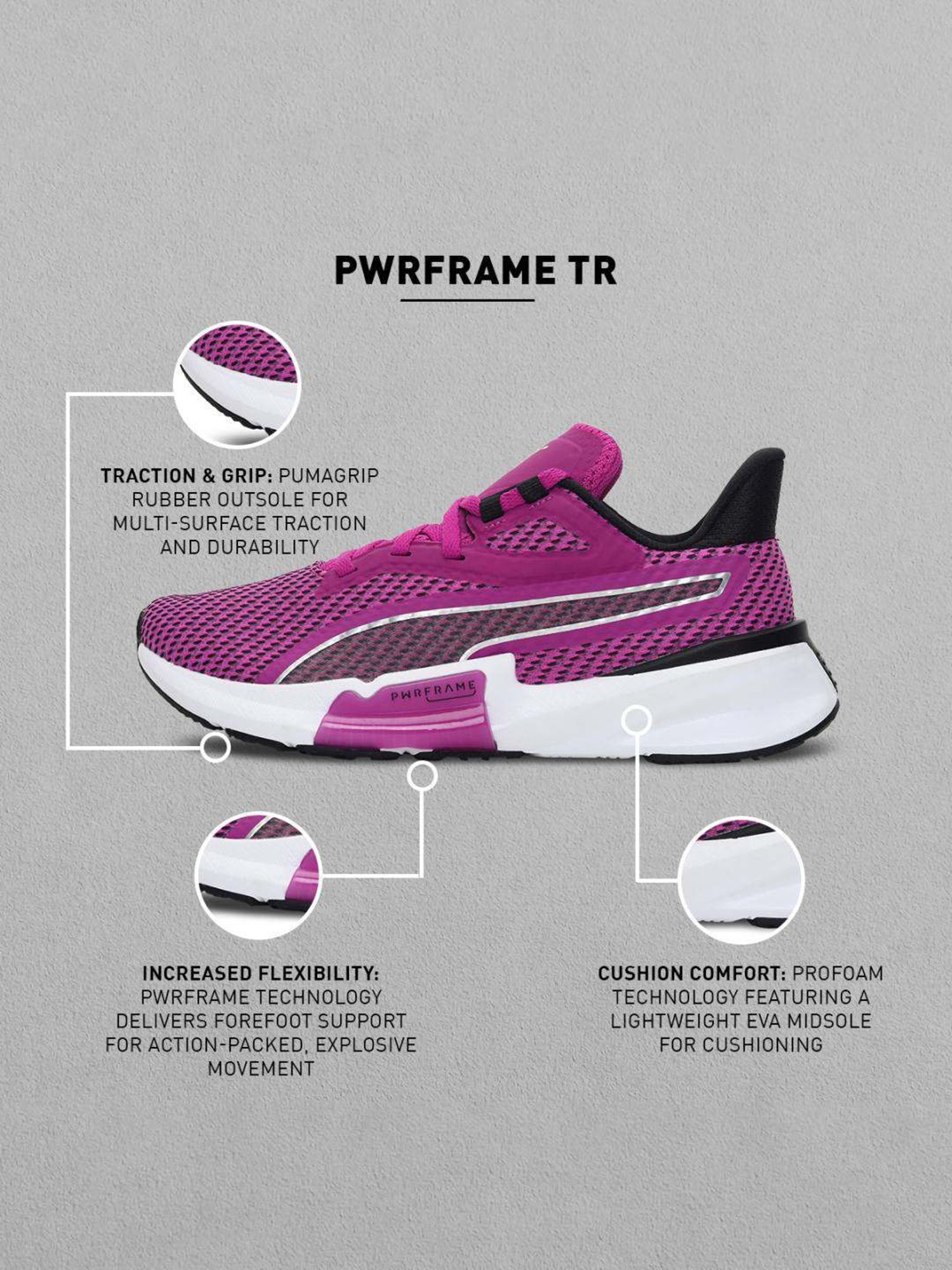 Puma Women's PWRFrame TR Orchid Pink Running Shoes