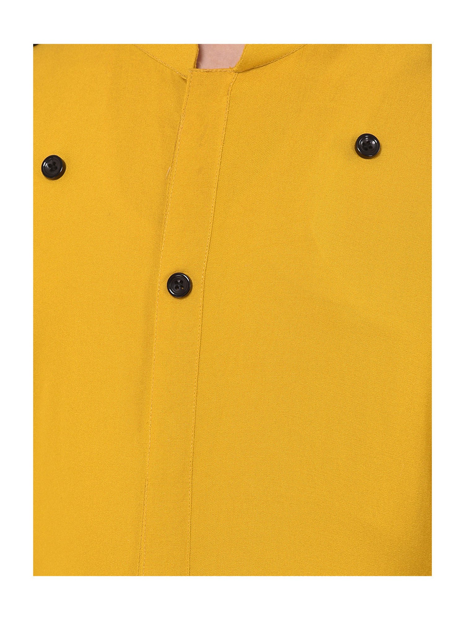 Deyann Kids Yellow & White Solid Full Sleeves Kurta with Pyjamas