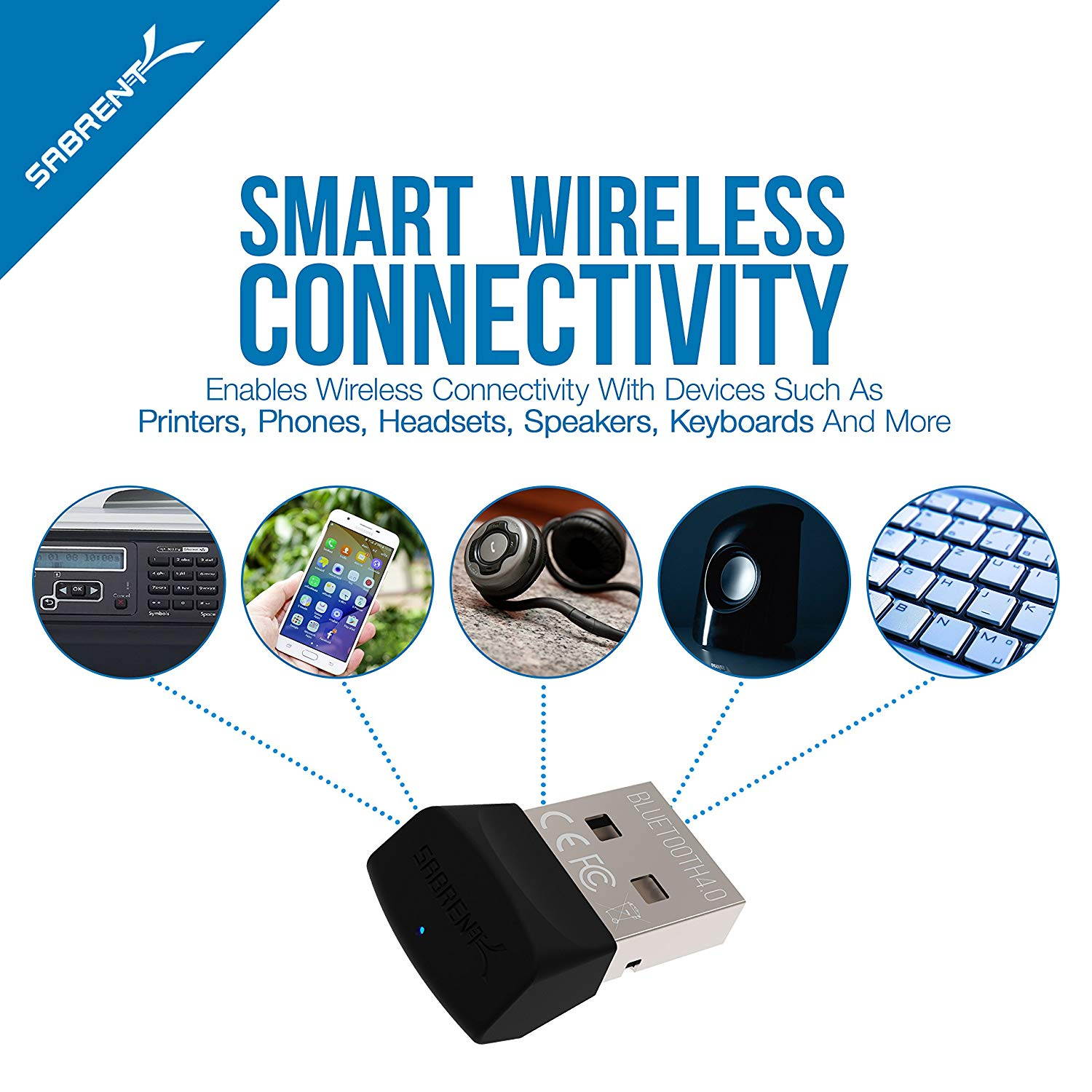 Sabrent Bluetooth 4.0 - Bluetooth Adapter For Desktop Computer-Notebook