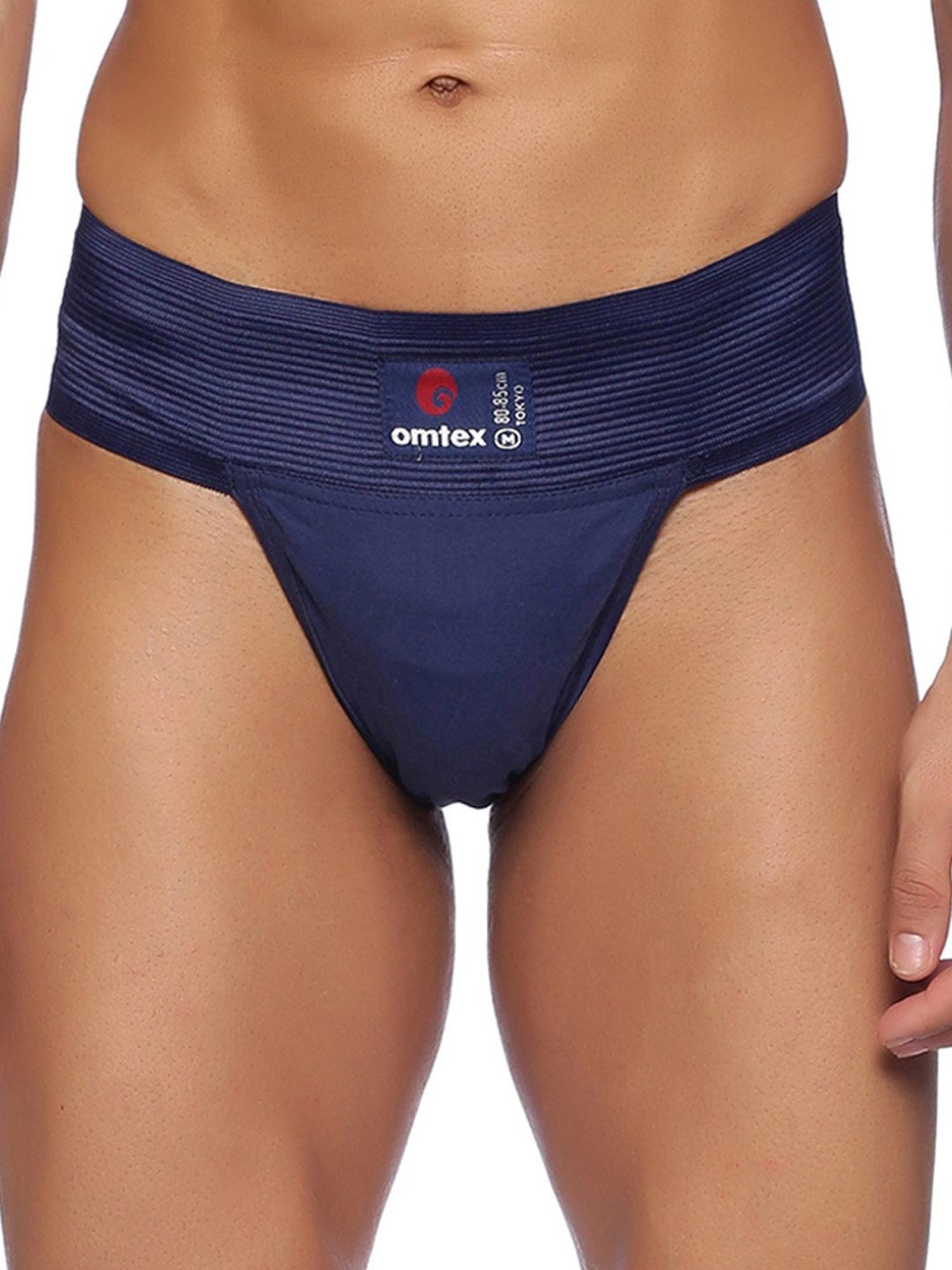 Omtex Men's Athletic Tokyo Back Covered Supporter Pack of 2 (Grey & Navy) Size - M