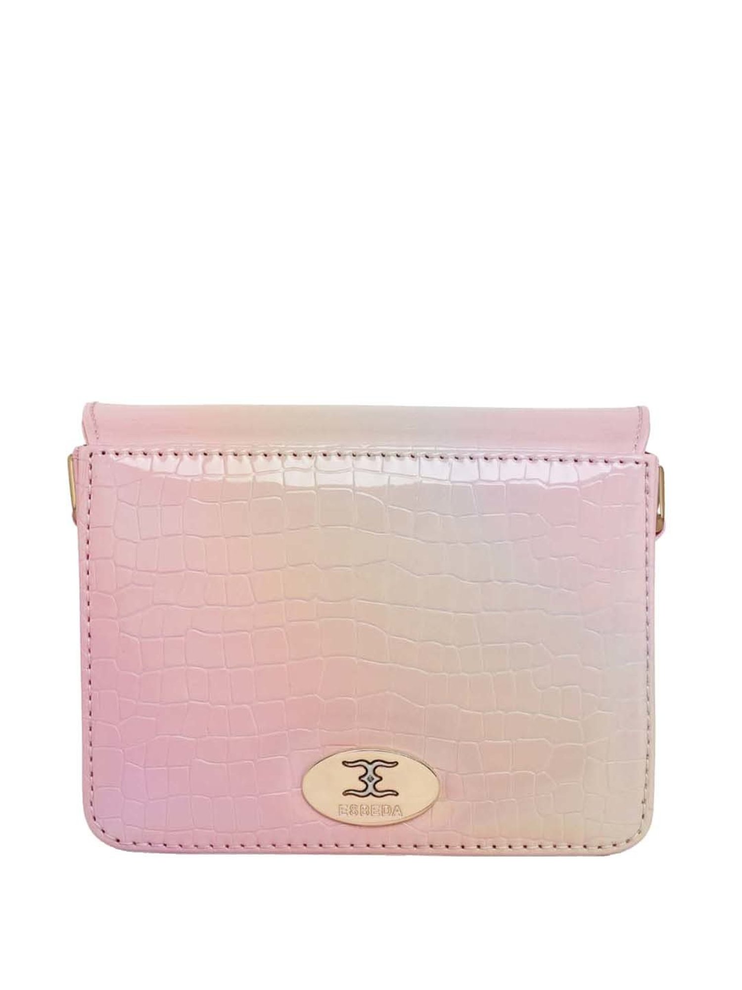 Esbeda Pink Textured Small Sling Handbag