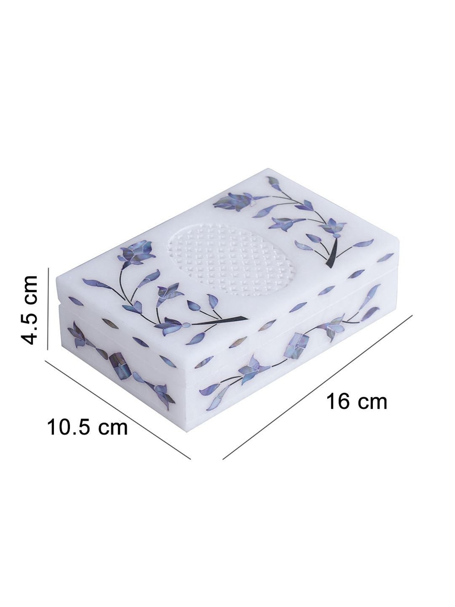 Aapno Rajasthan Blue & White Marble Jewellery Box