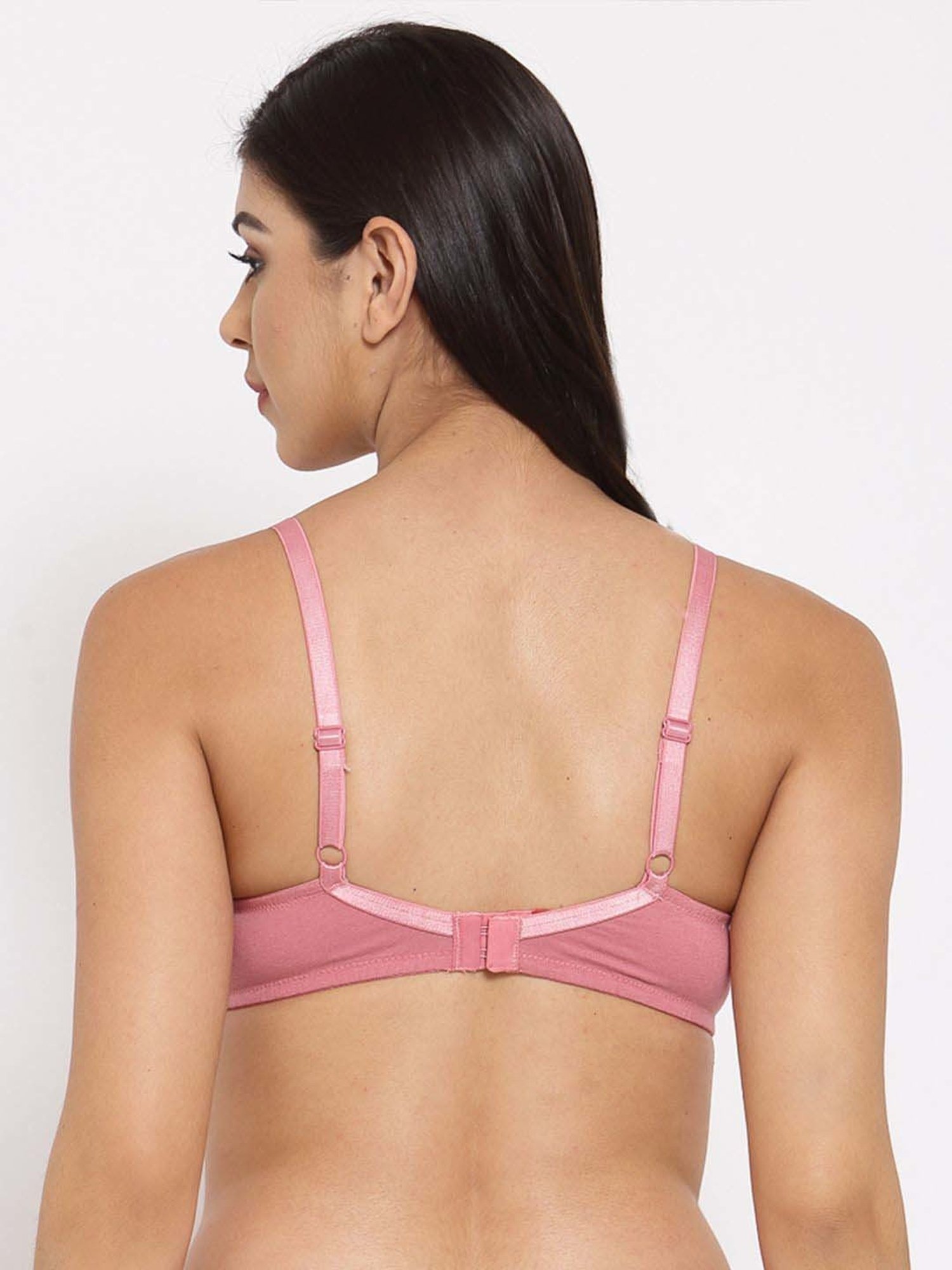 Inner Sense Pink Lace Work Cotton Shaper Bra