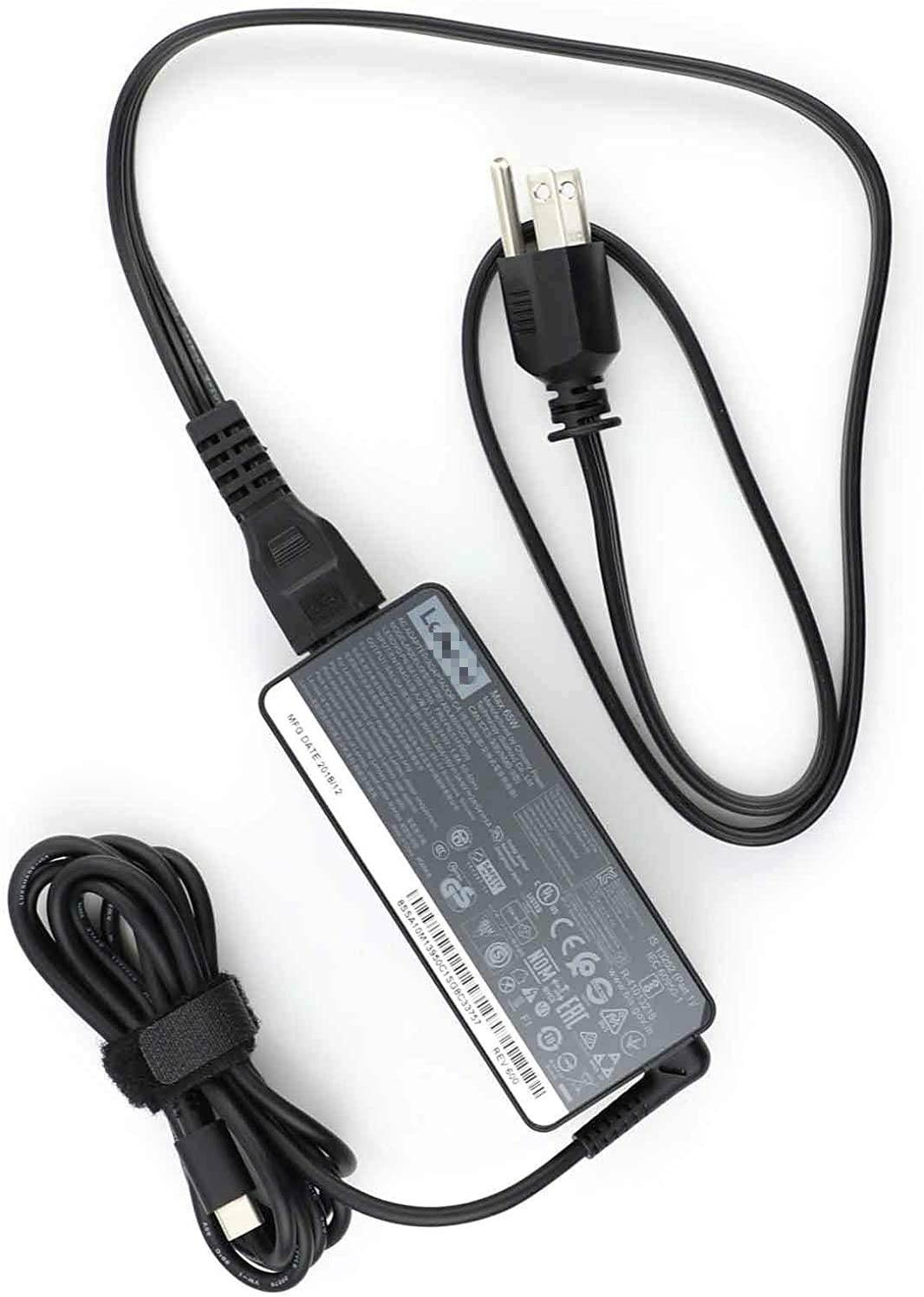 New 65W USB Type C(USB-C) AC Power Adapter Fit for Lenovo ThinkPad Yoga,ADLX65YDC3A,ADLX65YCC3A,ADLX65YLC3A T480 T480s T580 E480 E485 Laptop Charger