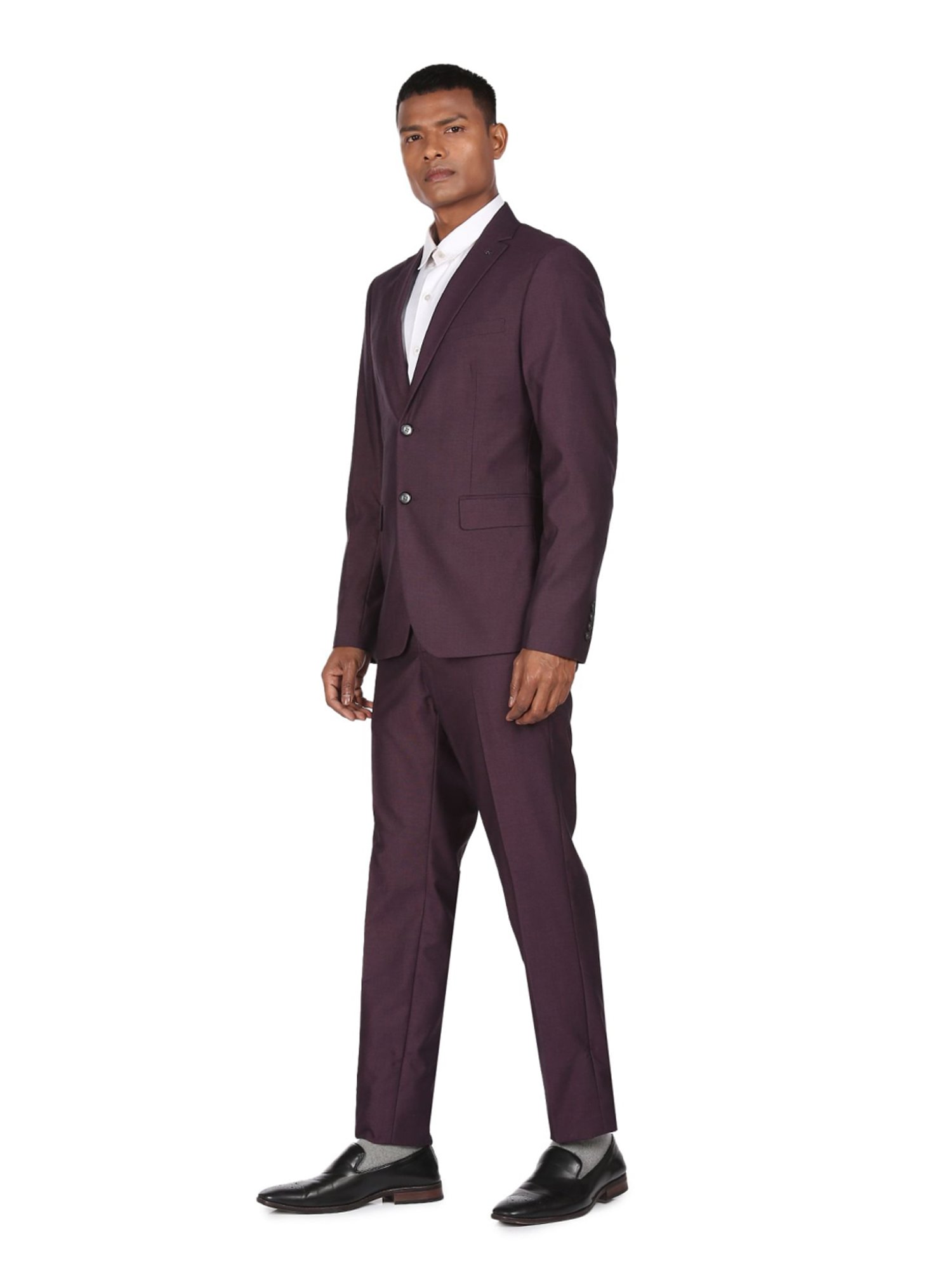 Parx Black Regular Fit Two Piece Suit