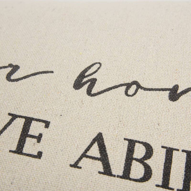 20"x20" Oversize 'In Our Home' Sentiment Poly Filled Square Throw Pillow Neutral - Rizzy Home