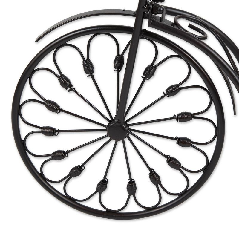 10.9" Indoor/Outdoor Iron Bicycle Plant Stand Black - Zings & Thingz