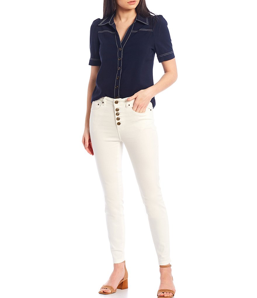 A Loves A Button Up Skinny Denim Jeans