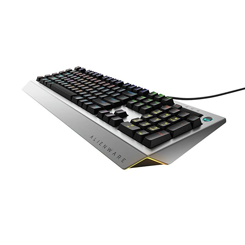 Dell  Pro Gaming Mechanical Keyboard AW768 - AlienFX 16.8M RGB 13 zone-based Lighting - 15 programmable macro key functions, Silver