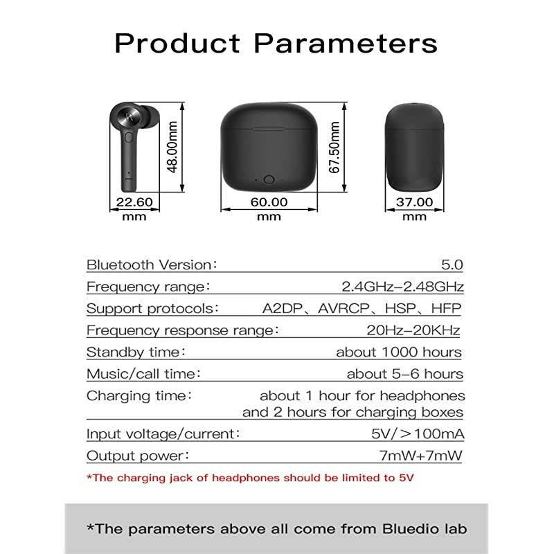 Bluetooth 50 Wireless Earbuds  HiHurricane TWS Wireless Earbud Headphones inEar Earphones with Charging Case Mini Car Headset Builtin Mic for Cell PhoneRunningAndroid 5Hrs Playtime