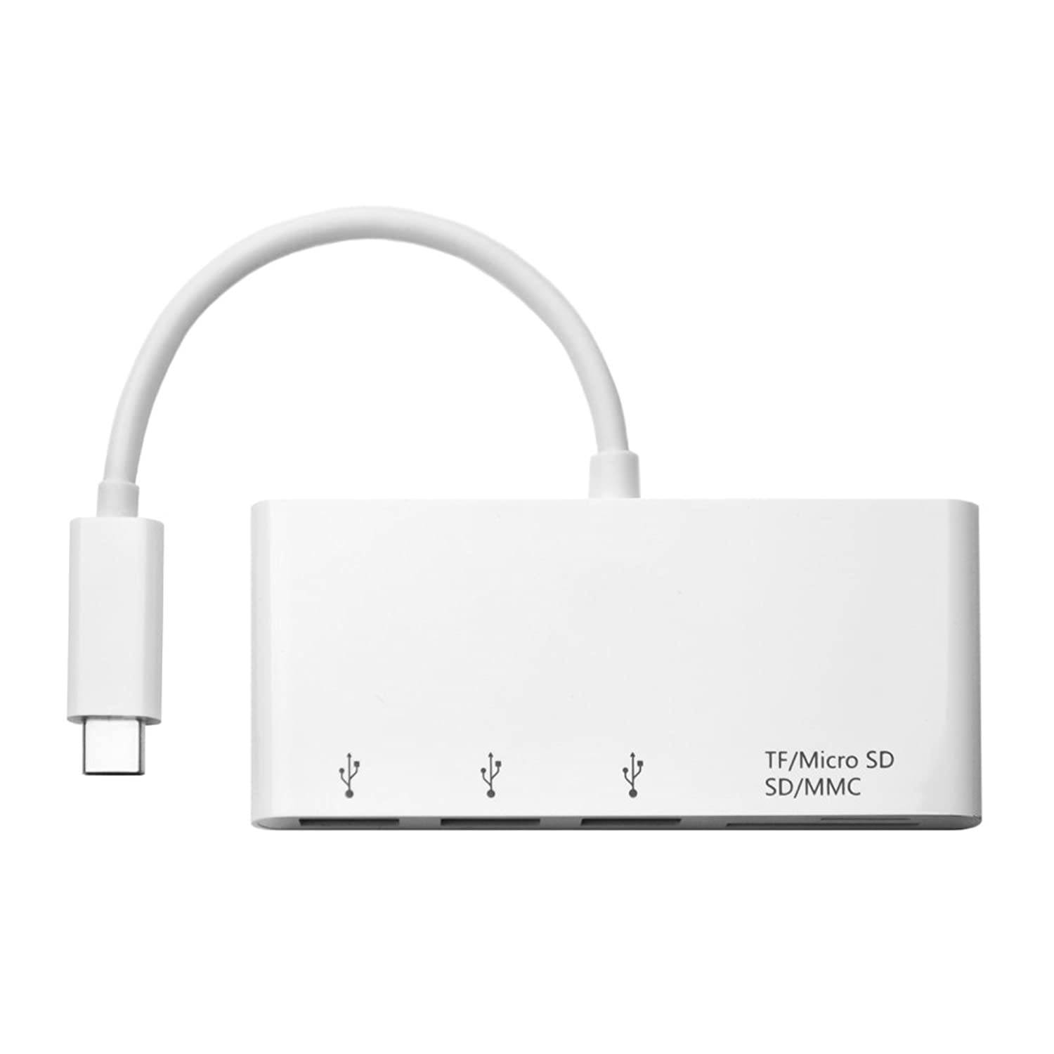 Direct Access Tech 4184 USB 3.1 Type-C to SD Card Reader + 3 Port USB 3.0 Hub Adapter