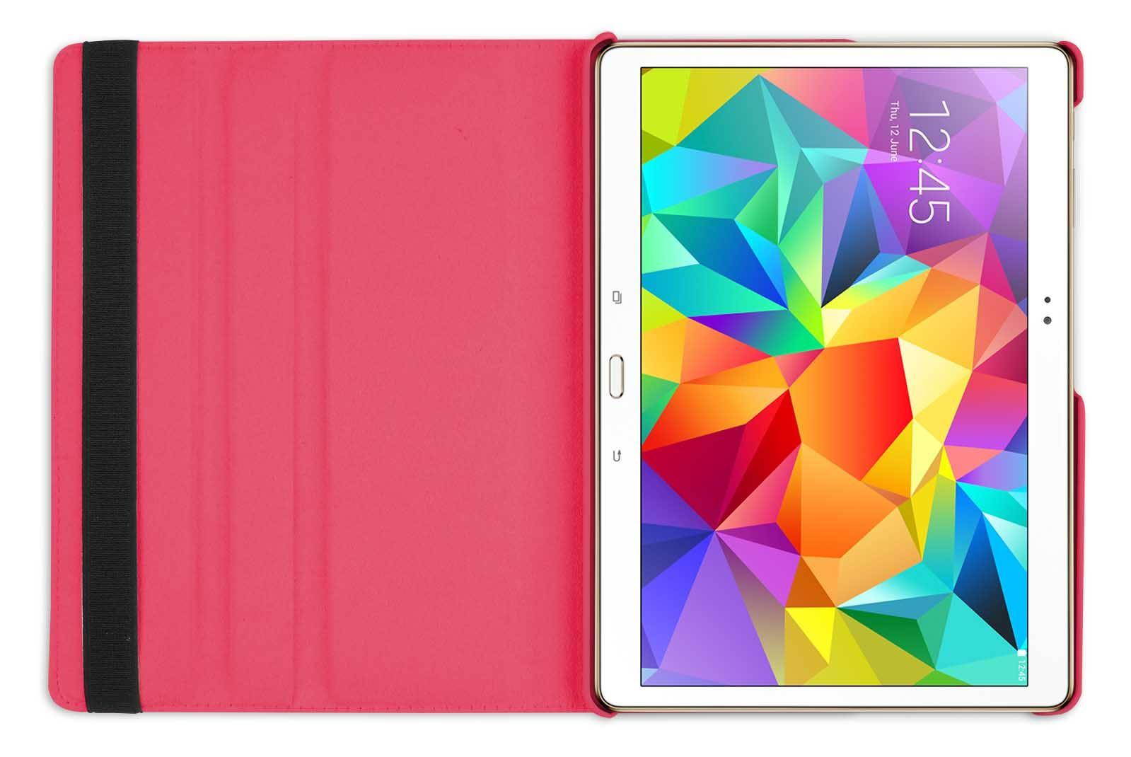 Hellfire Trading PU Leather Case 360 Rotatin for Samsung Galaxy Tab S 10.5" T800 - Hot Pink