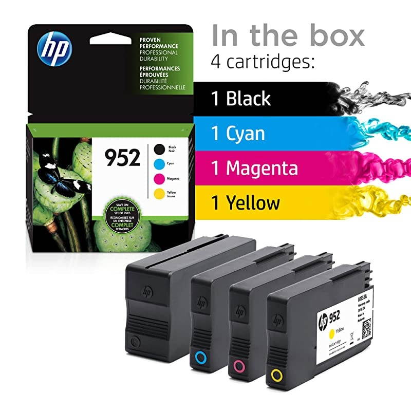 952 | 4 Ink Cartridges | Black Cyan Magenta Yellow | F6U15AN L0S49AN L0S52AN L0S55AN