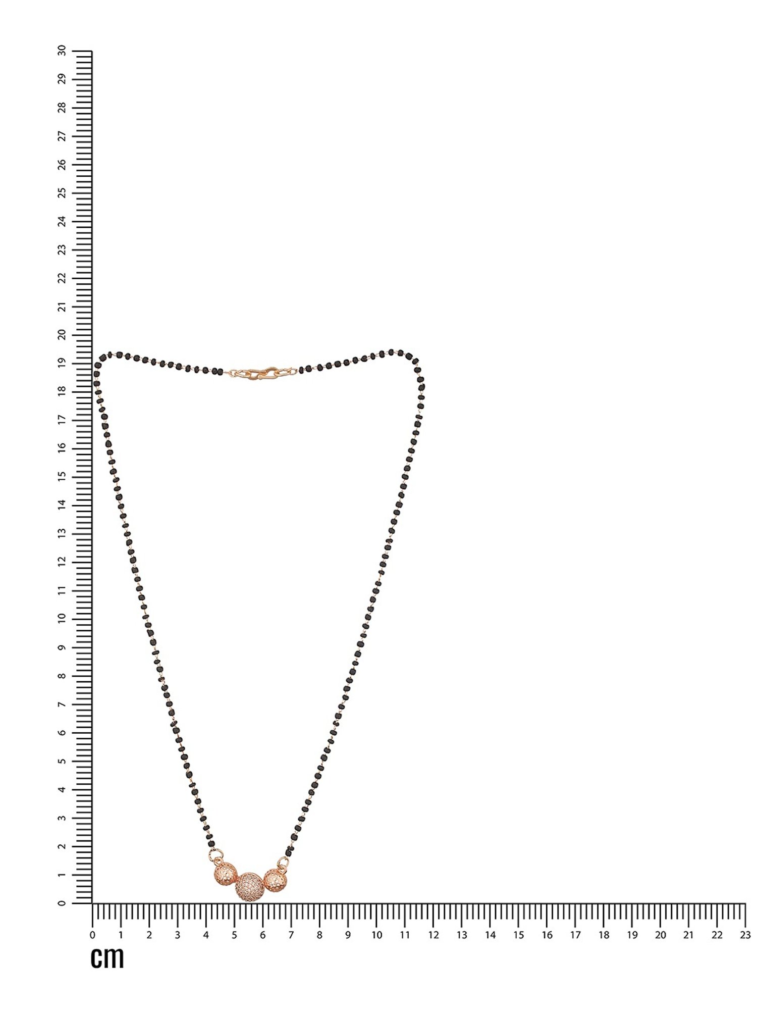 Aatmana Black Rose Gold-Plated Beaded & AD Studded Mangalsutra