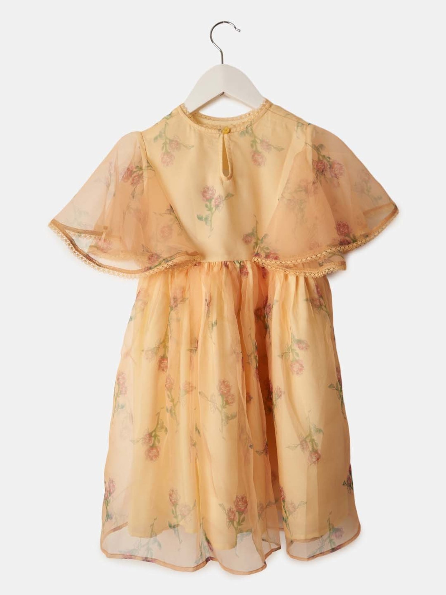 Angel & Rocket Kids Yellow Floral Print Dress