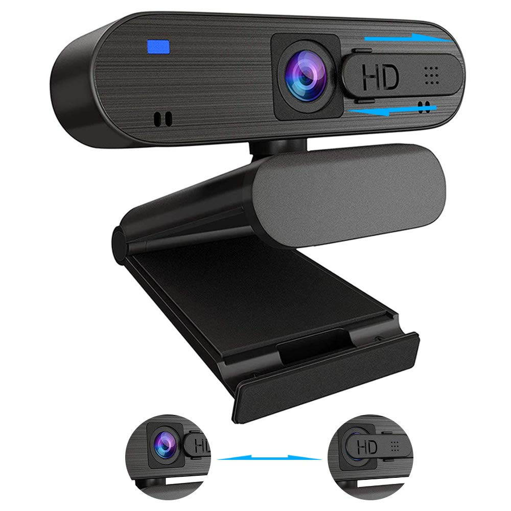 HD Webcam with Microphone for PC 1080p Cover Slider USB Web Camera with Clip on Web Cam Gaming Camera Streaming Webcam for Laptop Computer