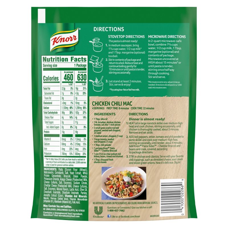 Knorr Pasta Side Dish for a warm, soothing meal Cheddar Broccoli easy preparation 4.3oz