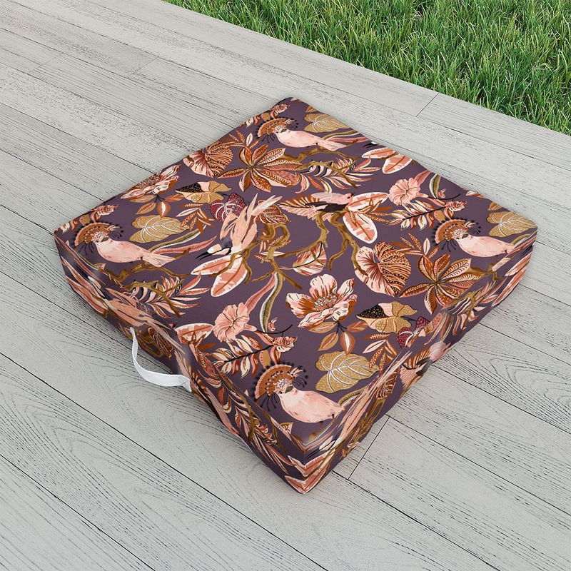 Marta Barragan Camarasa 2Pink tropical birds landscape Outdoor Floor Cushion - Deny Designs