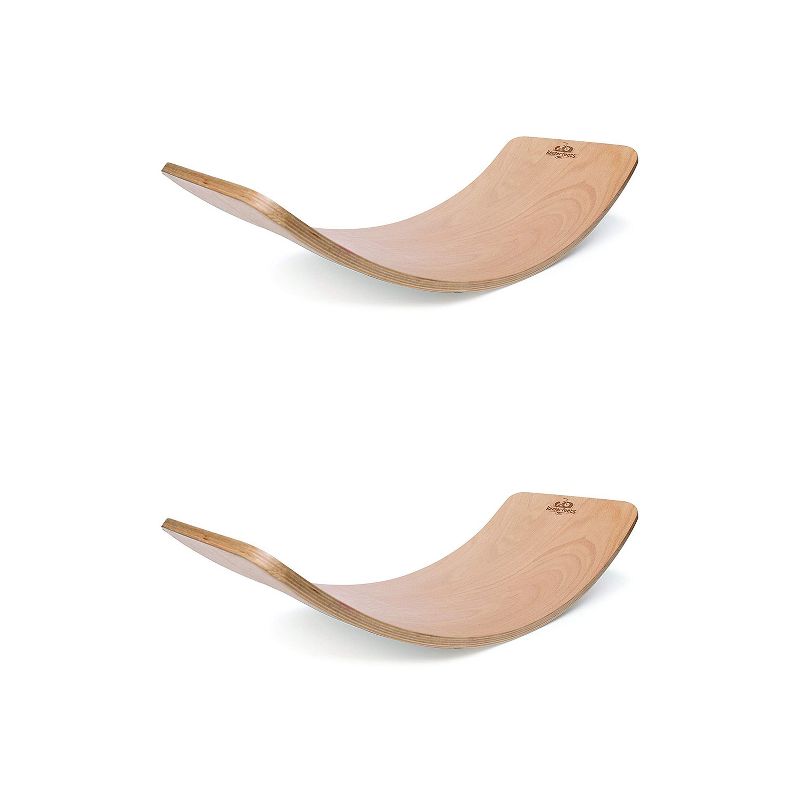 Kinderfeets Original Kinderboard Versatile Waldorf Wooden Balance Board for Toddlers, Teens, and Adults, Natural (2 Pack)