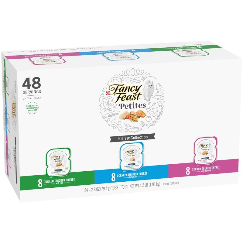 Fancy Feast Petites Gravy Collection Gourmet Wet Cat Food Variety Pack - 2.8oz/24ct