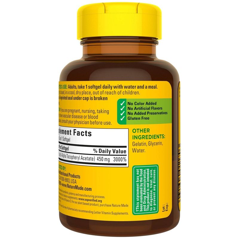 Nature Made Vitamin E 450 mg (1000 IU) dl - Alpha Softgels - 60ct