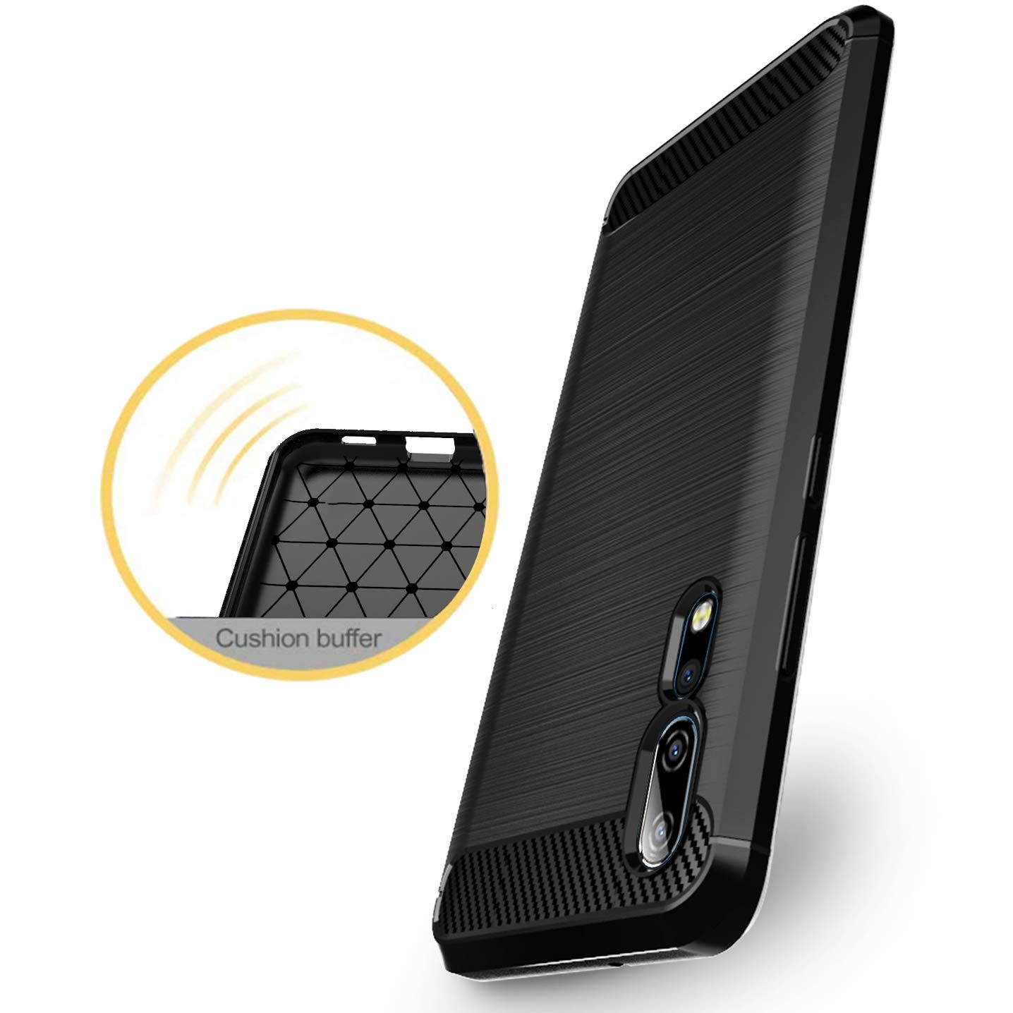 Dzxouui Compatible for ZTE Axon 10 Pro Case,Protective Phone Cover Shockproof Soft TPU Cases for ZTE Axon 10 Pro(DL-Black)