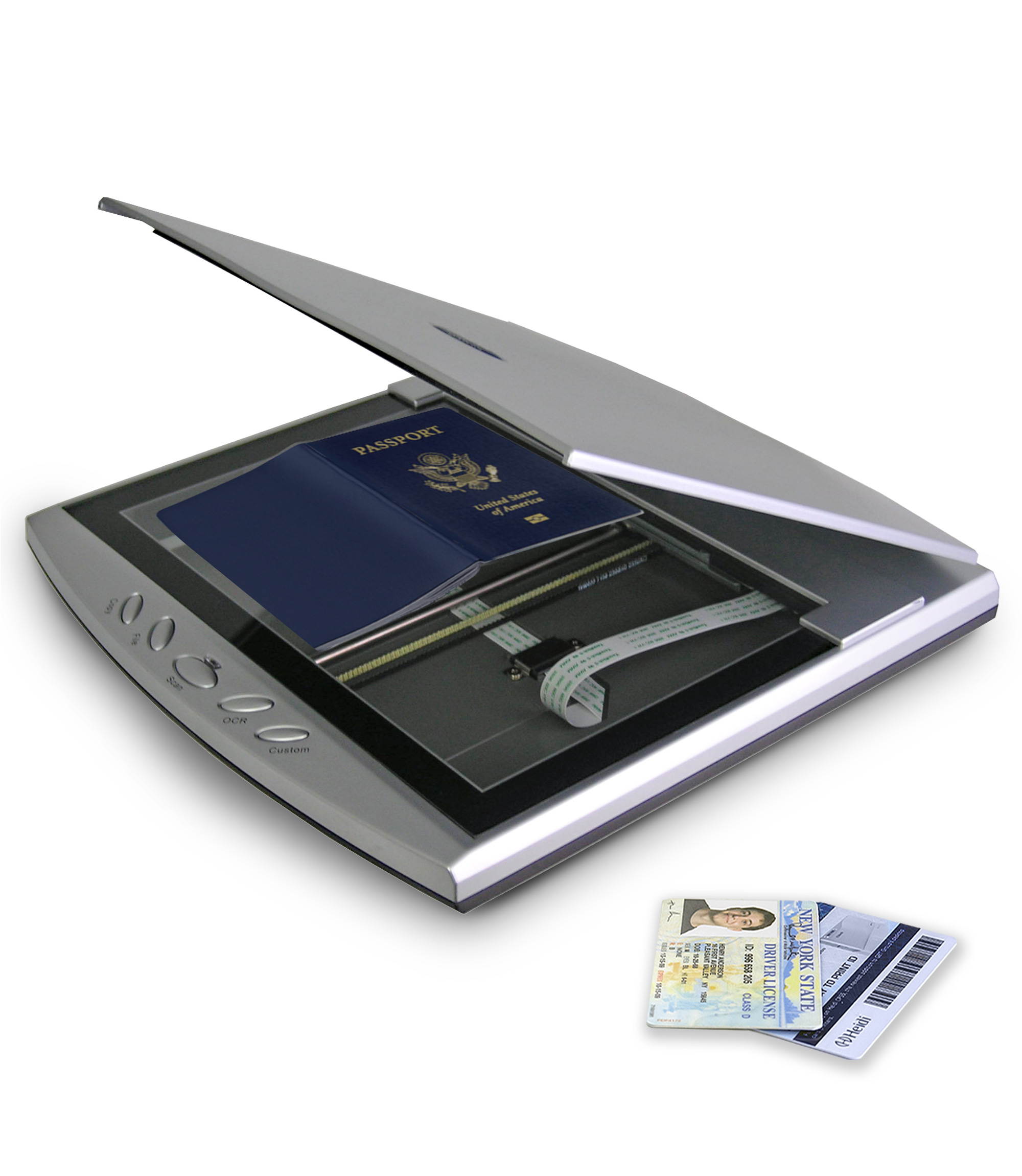Plustek OpticSlim 550 Plus - Compact Flatbed scanner with 600 x 600 dpi. Perfect for ID / Passport or Document Scanner