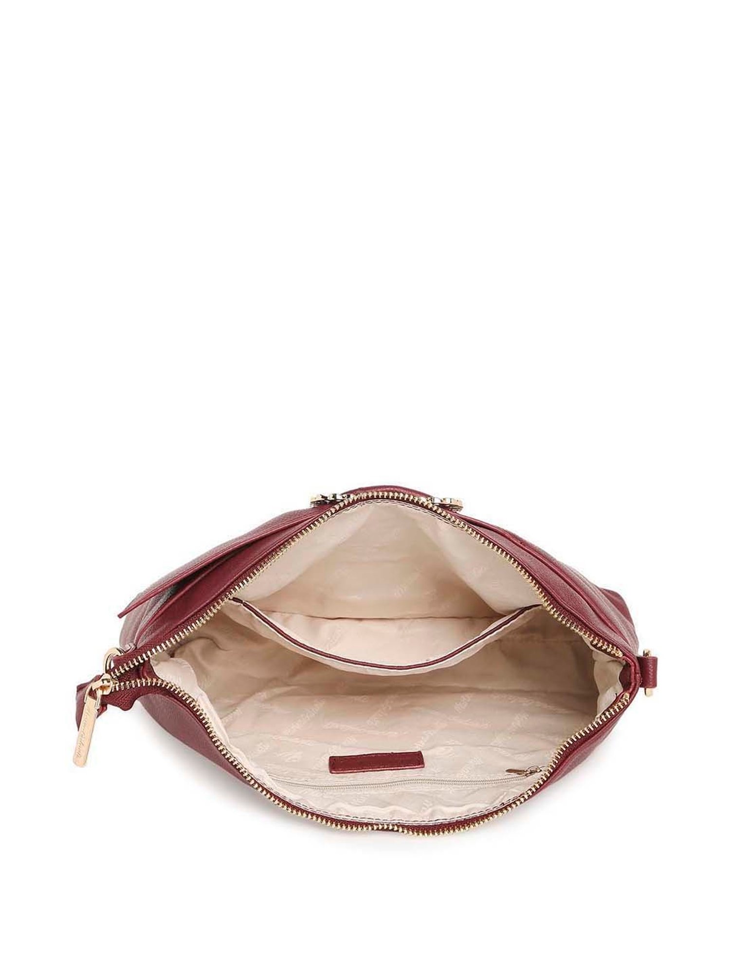 Marina Galanti Maroon Solid Medium Sling Handbag