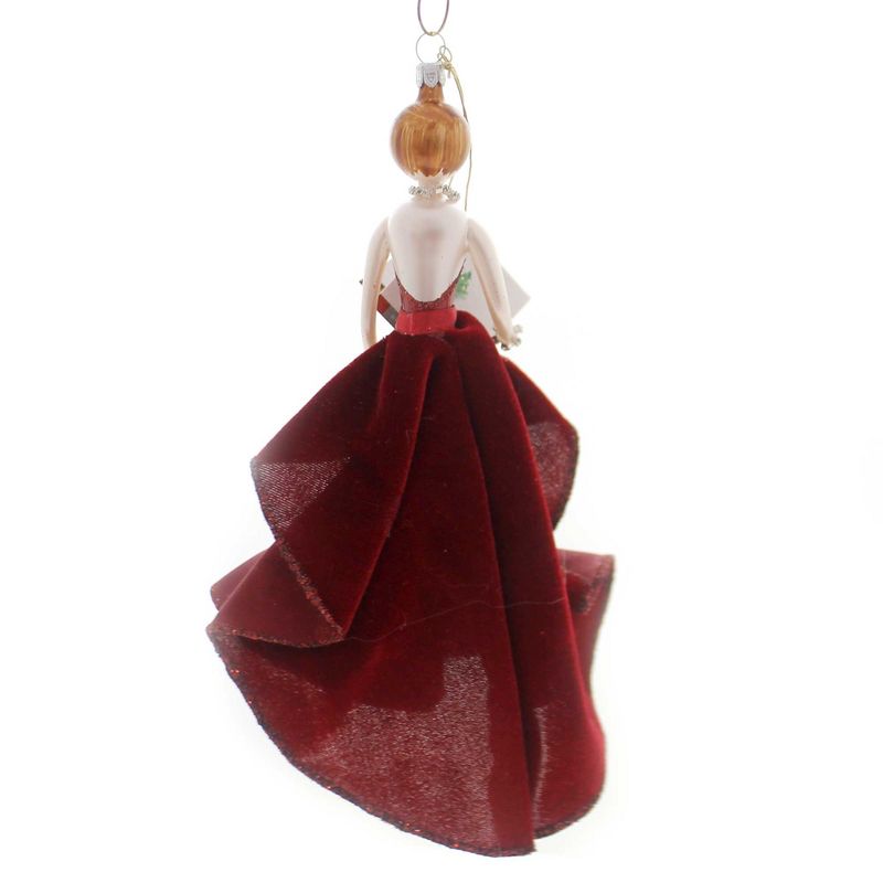 Italian Ornaments 7.0" Lady In Burgundy Evening Gown Italian Christmas Ornament  -  Tree Ornaments