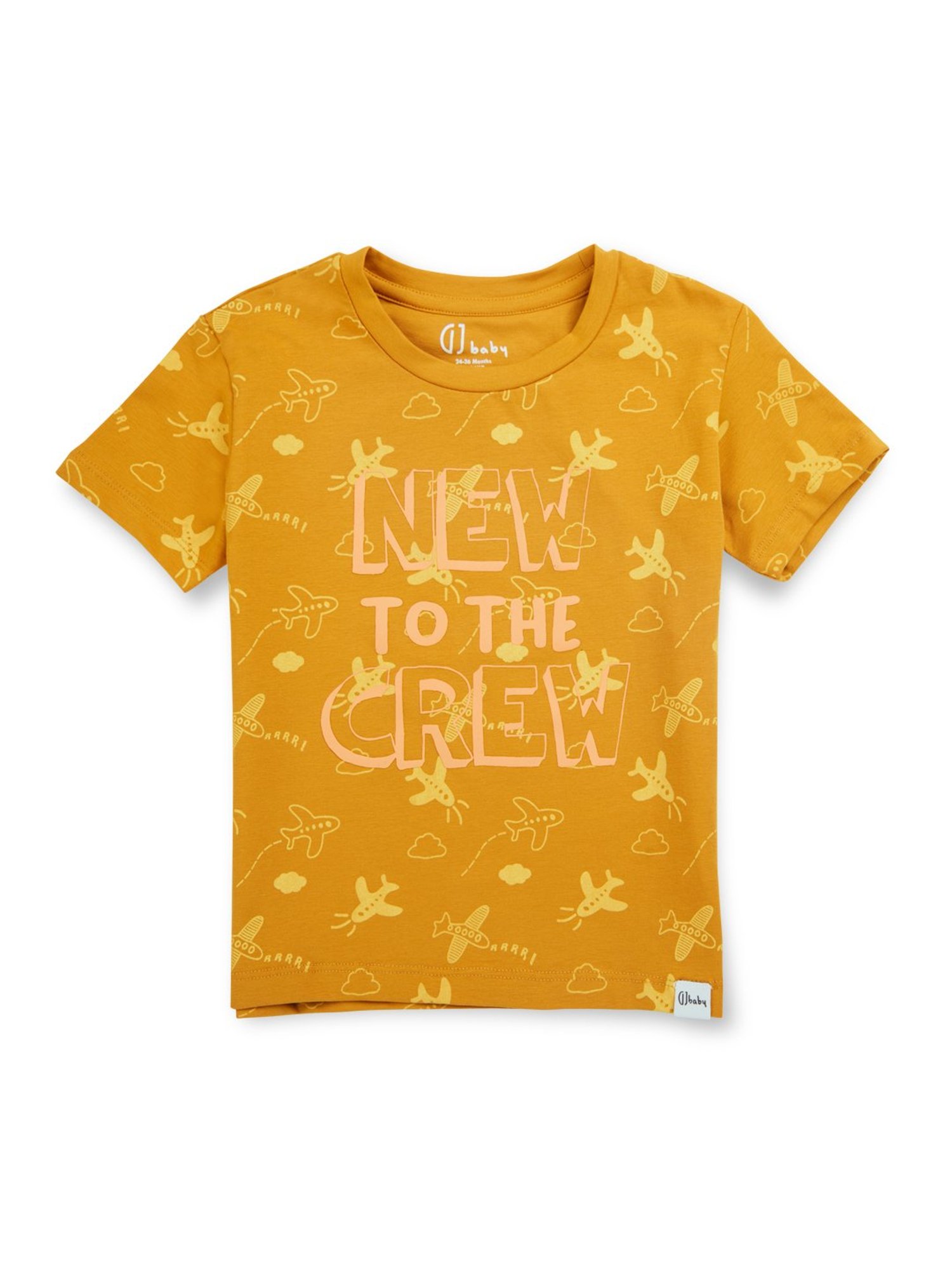 GJ baby Yellow Printed T-Shirt
