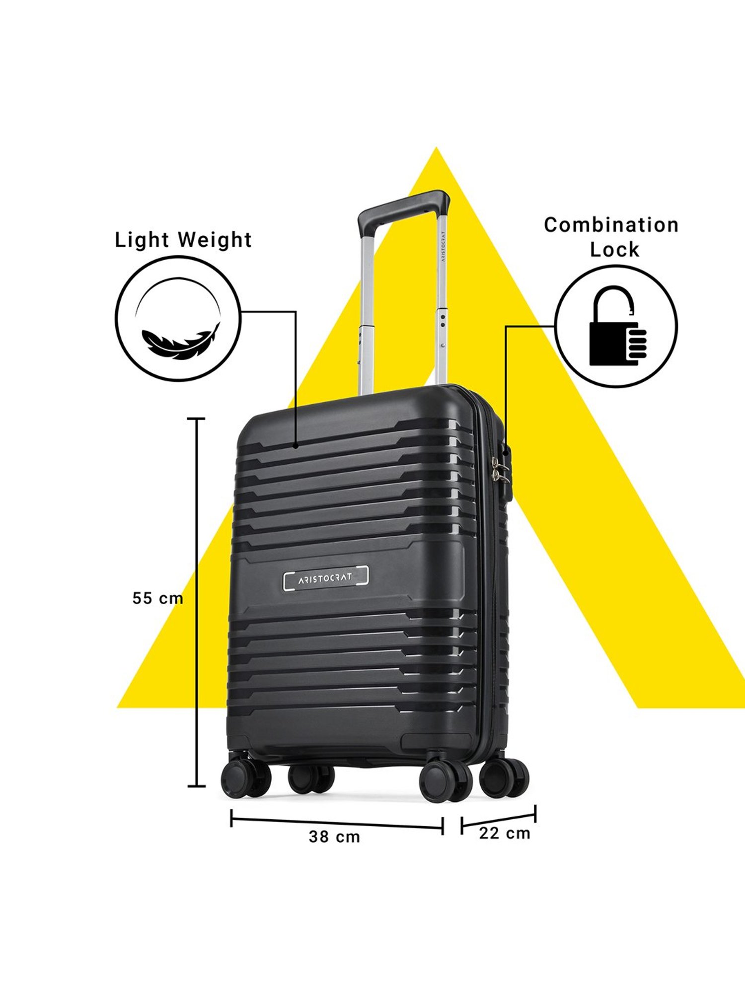 Skybags Salsa Red Solid Hard Medium Trolley Bag - 46 cm