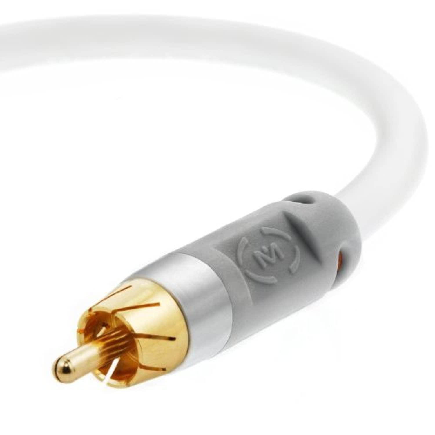 Mediabridge ULTRA Series Digital Audio Coaxial Cable (2 Feet) - Dual Shielded with RCA to RCA Gold-Plated Connectors - White - (Part# CJ02-6WR-G2 )