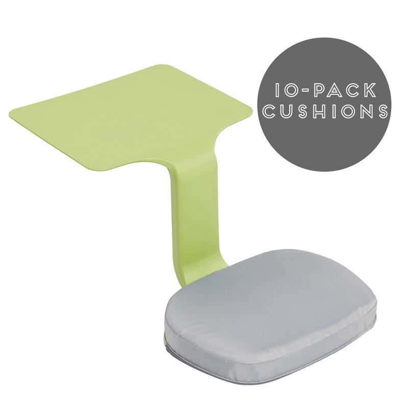 ECR4Kids The Surf Foam Seat Cushion for Portable Lap Desk, Laptop Stand, Writing Table, 10-PK, Grey