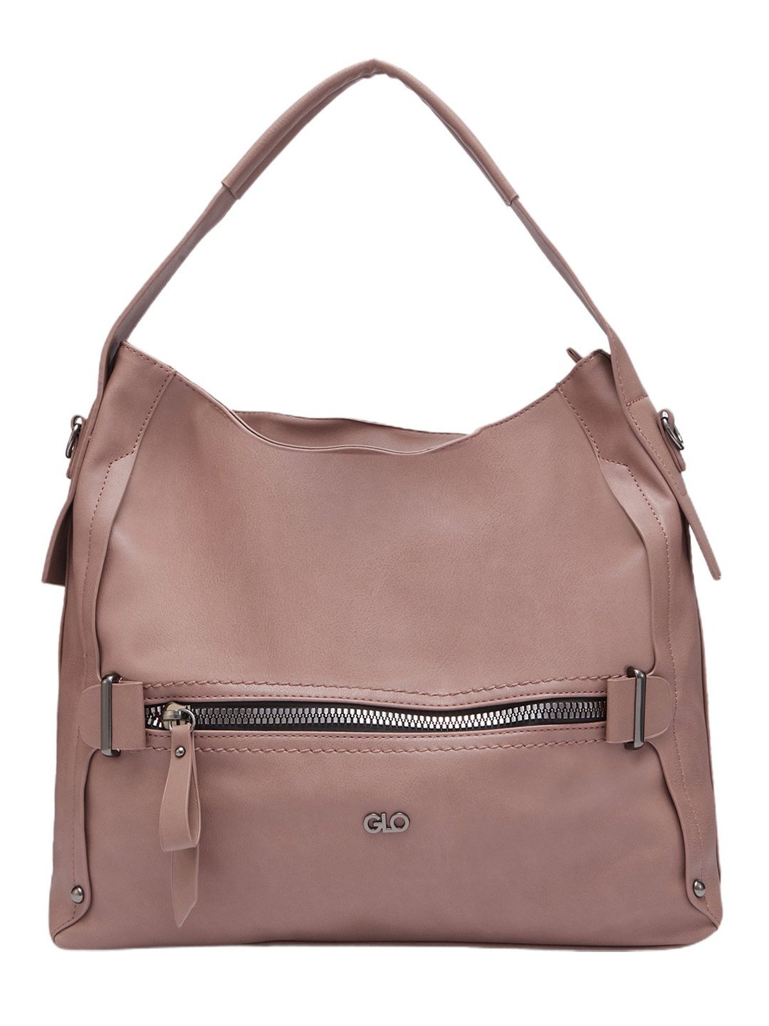 Globus Women Taupe Solid Vegan Leather Hobo Bag