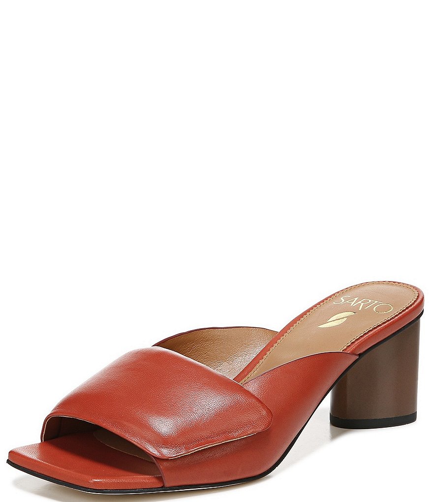 Sarto by Franco Sarto Violet Leather Square Toe Mules