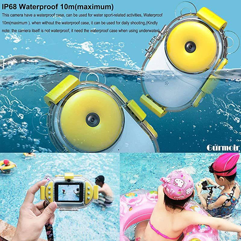 Kids WiFi Camera/Kids Waterproof Dual Camera.Best Christmas Birthday Gifts for Boys/Girls.Video Record Full HD 1080P 16MP IP68 Waterproof Camera Camcorder with 2.4 inch Screen(with Phone APP)