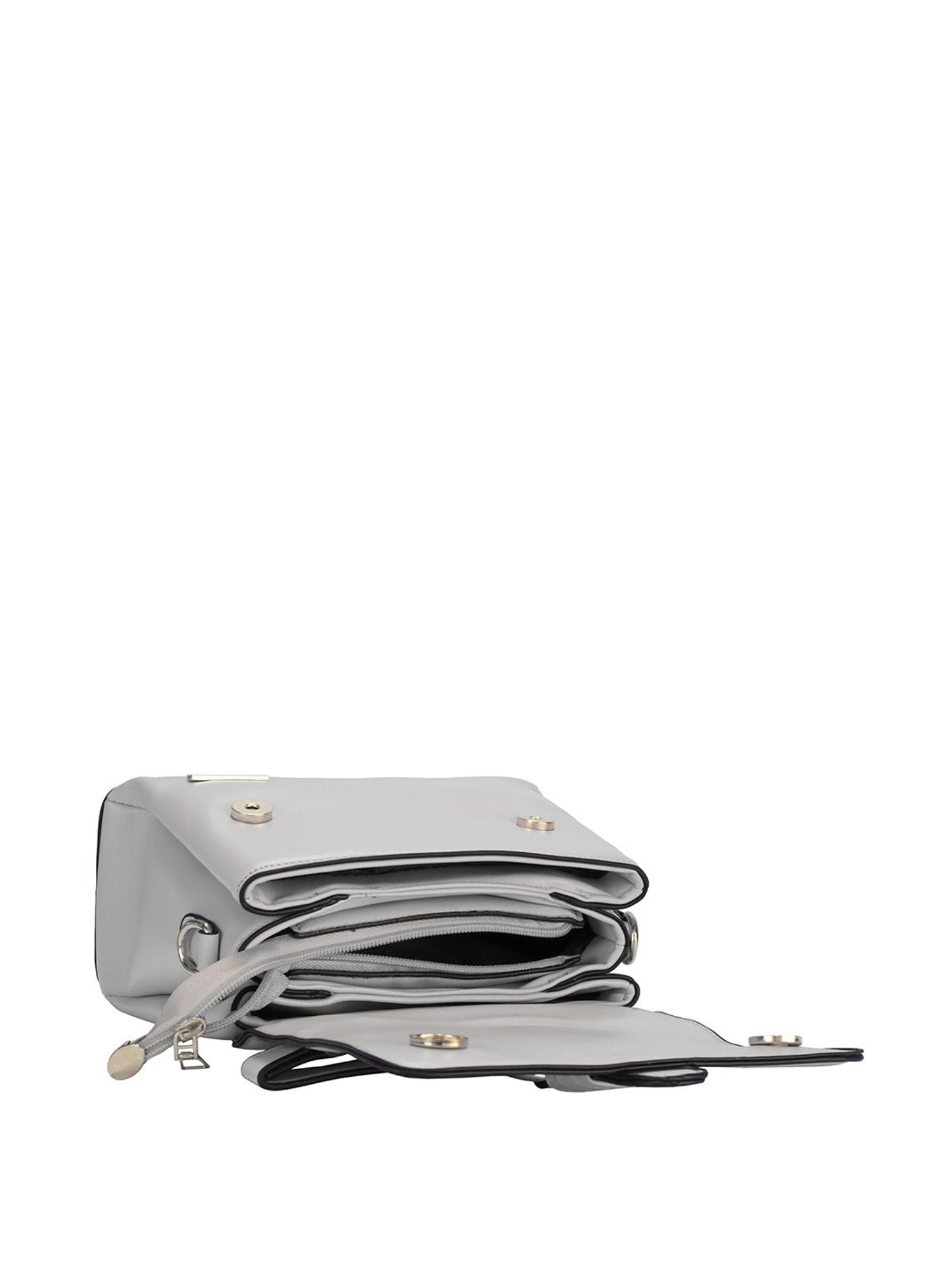 Luvoksi Grey Solid Medium Satchel Handbag