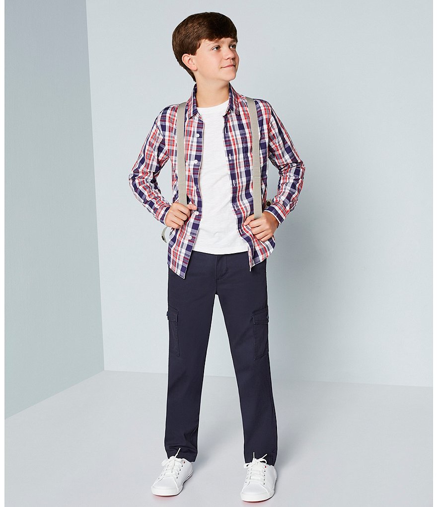 Ed-a-Mamma Kids White Striped Full Sleeves Shirt