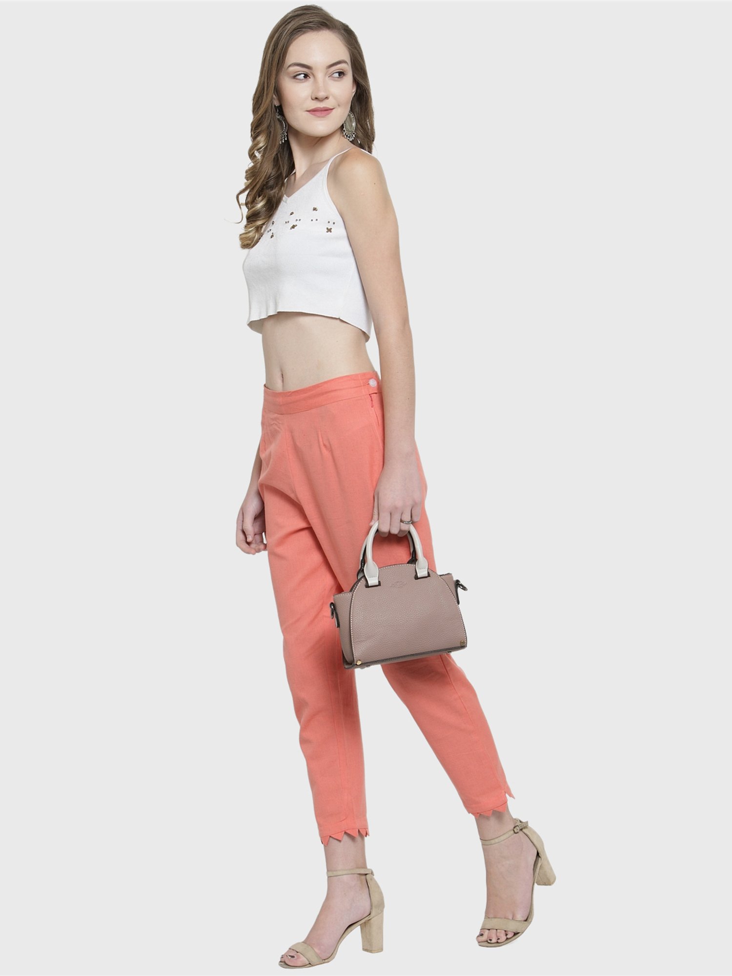 Indibelle Peach Cotton Trousers