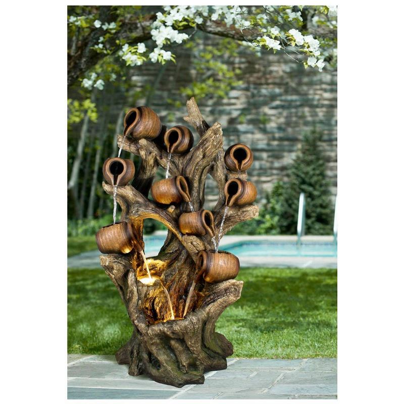 Ceramic Cascading Vines Garden Fountain - Acorn Hollow