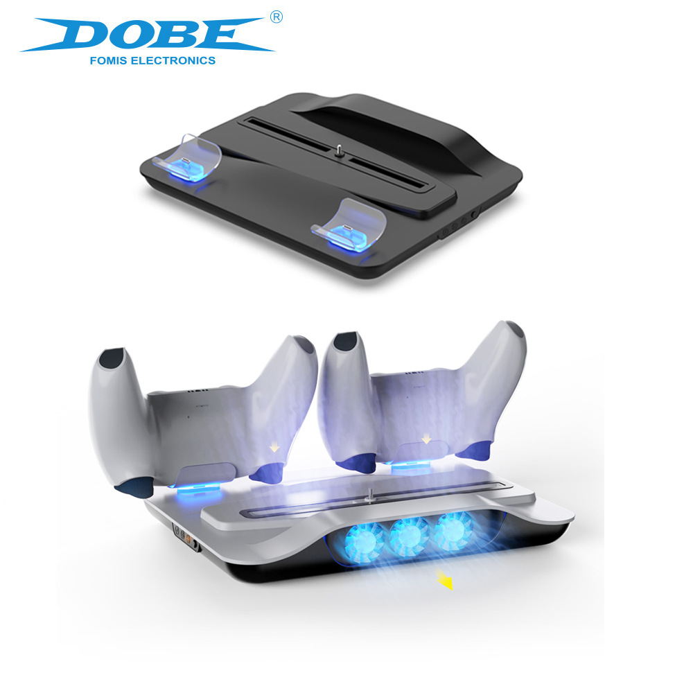 PS5 Multifunctional Cooling Fan Base Bracket PS5 Gamepad Blu-ray Charging Stand -White