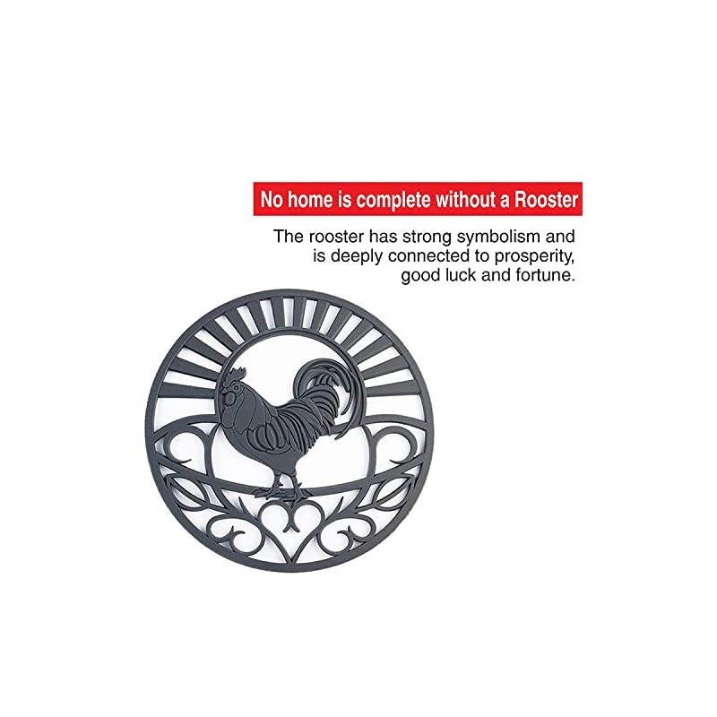 Trivet Set for Hot Dishes, Pots & Pans. These Kitchen Hot Pads 'Fleur De Lis' Design (Symbol of Royalty) Mimics Cast Iron Trivets Without Scratching (7.5 inch Round, Set of 3, Coral Red)