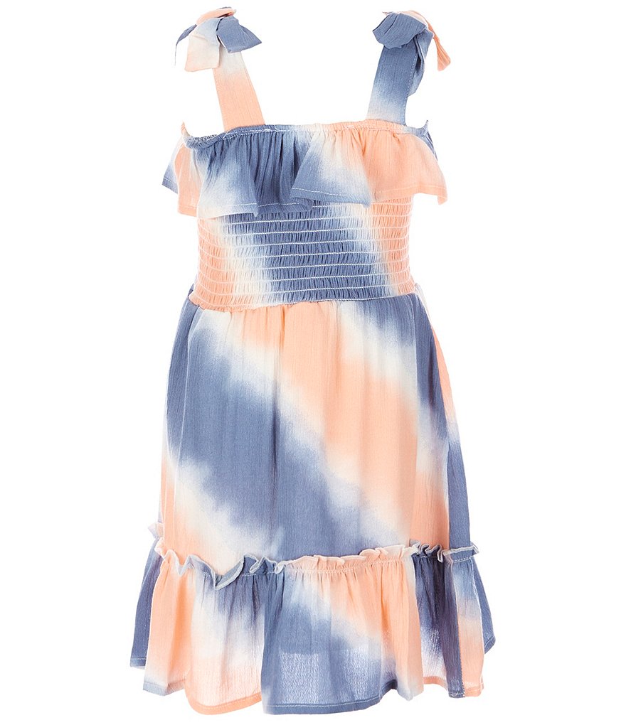 Jessica Simpson Toddler Girls 2T-4T Tie-Shoulder Tie-Dye A-Line Dress