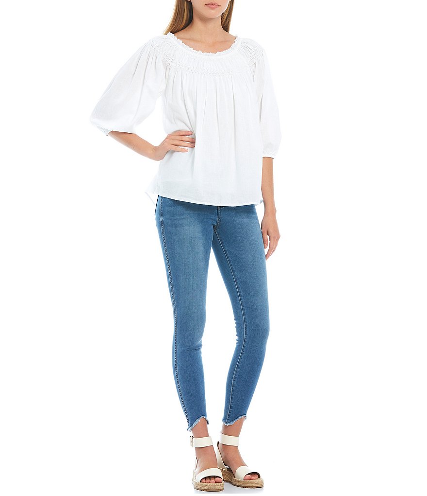 KUT from the Kloth Connie High Rise Fab Ab Fit Technique Curved Raw Hem Skinny Ankle Jeans