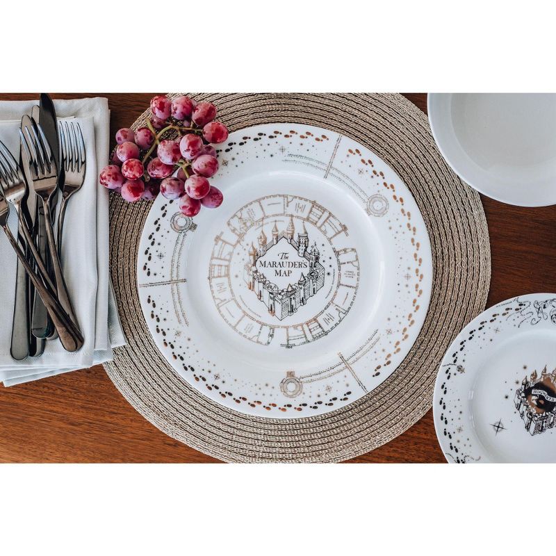Robe Factory LLC Harry Potter Marauders Map 16-Piece Ceramic Dinnerware Set | Plates, Bowls, Mugs