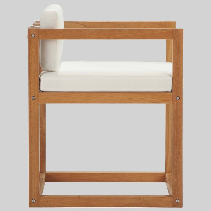 7pc Newbury Outdoor Patio Premium Grade A Teak Wood Set Natural White - Modway