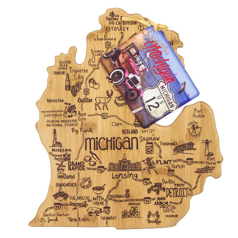 Totally Bamboo Destination Michigan (Mitt) Serving and Cutting Board
